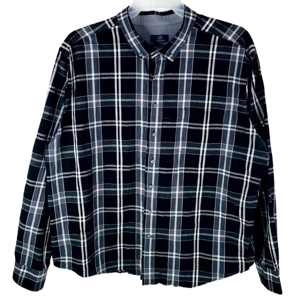 George Men's Classic Plaid Shirt Fit  Size: 2XL